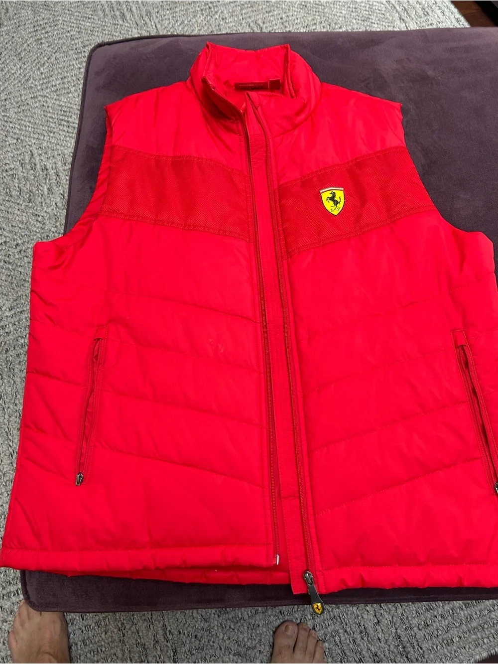 Officially licensed Ferrari vest with Yellow Shield Emblem